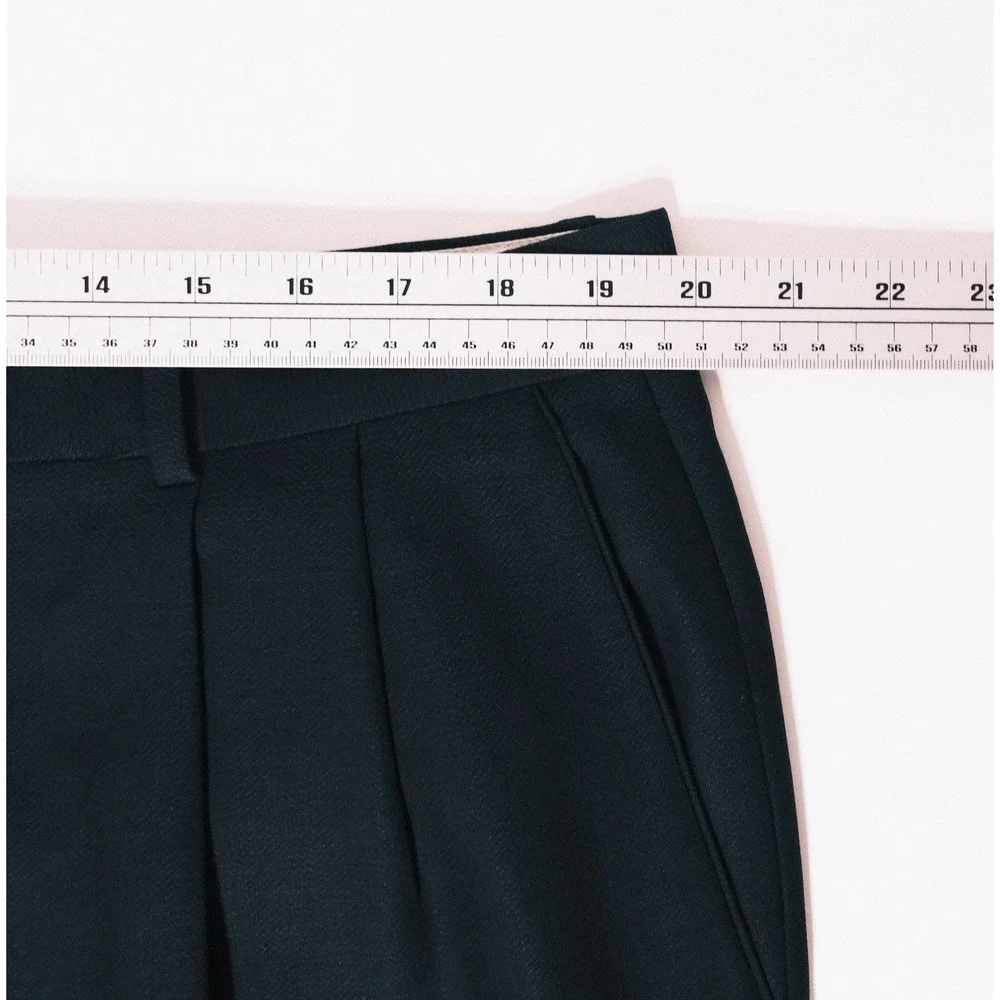 Zanella Bennett Mens 40x30 Flat Front Pleated Wool Dress Pants Black